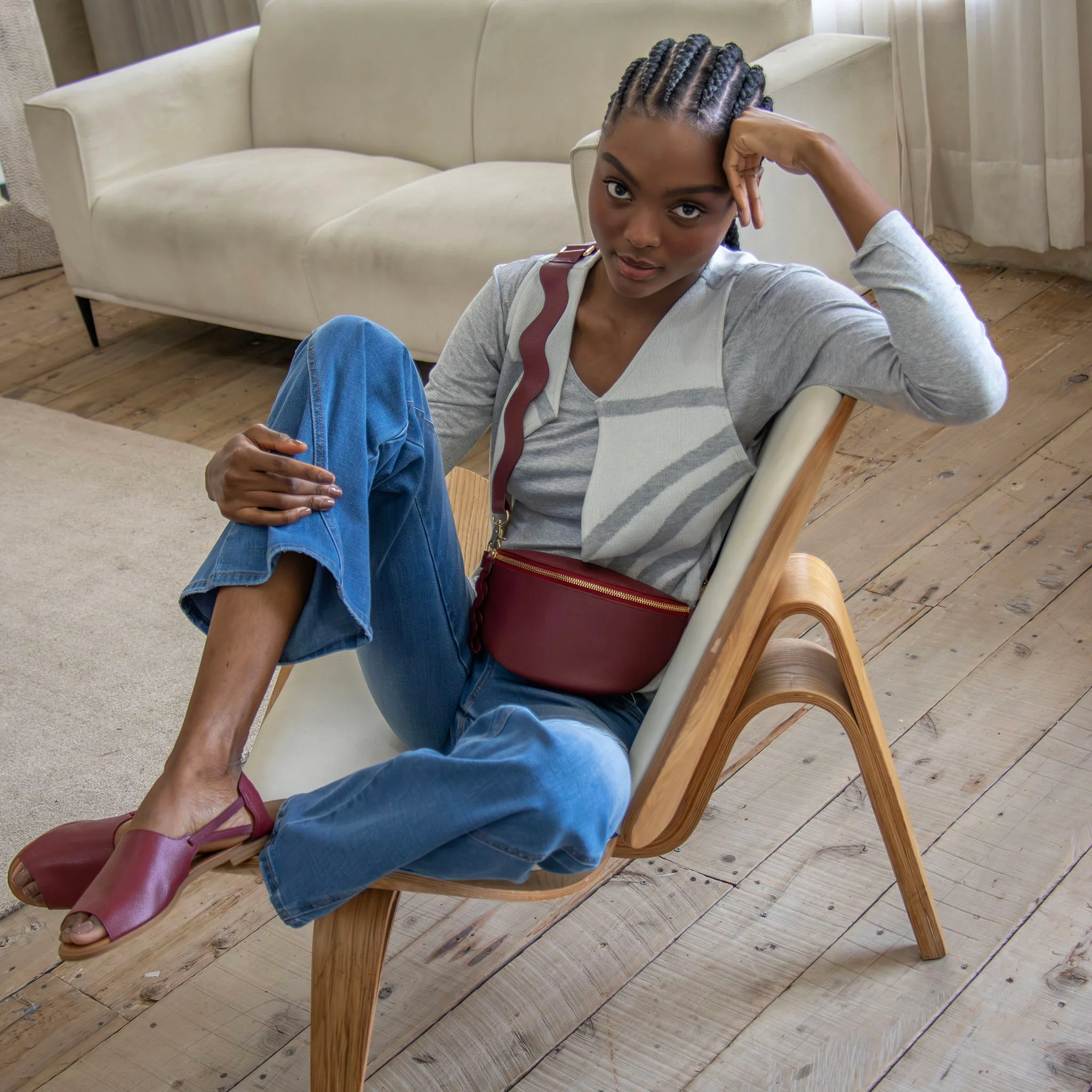 Burgundy Vintage Peep Toes - Image 4